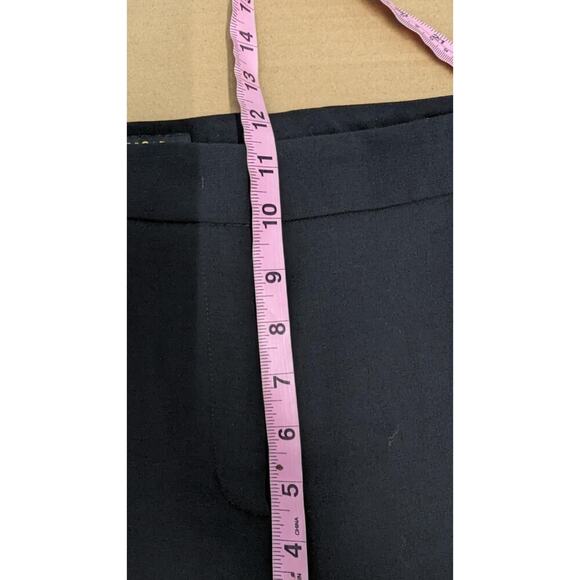 ESCADA Wool Blend Flat Front Crease Black Straight Career Work Size 46 Pants - Picture 5 of 6